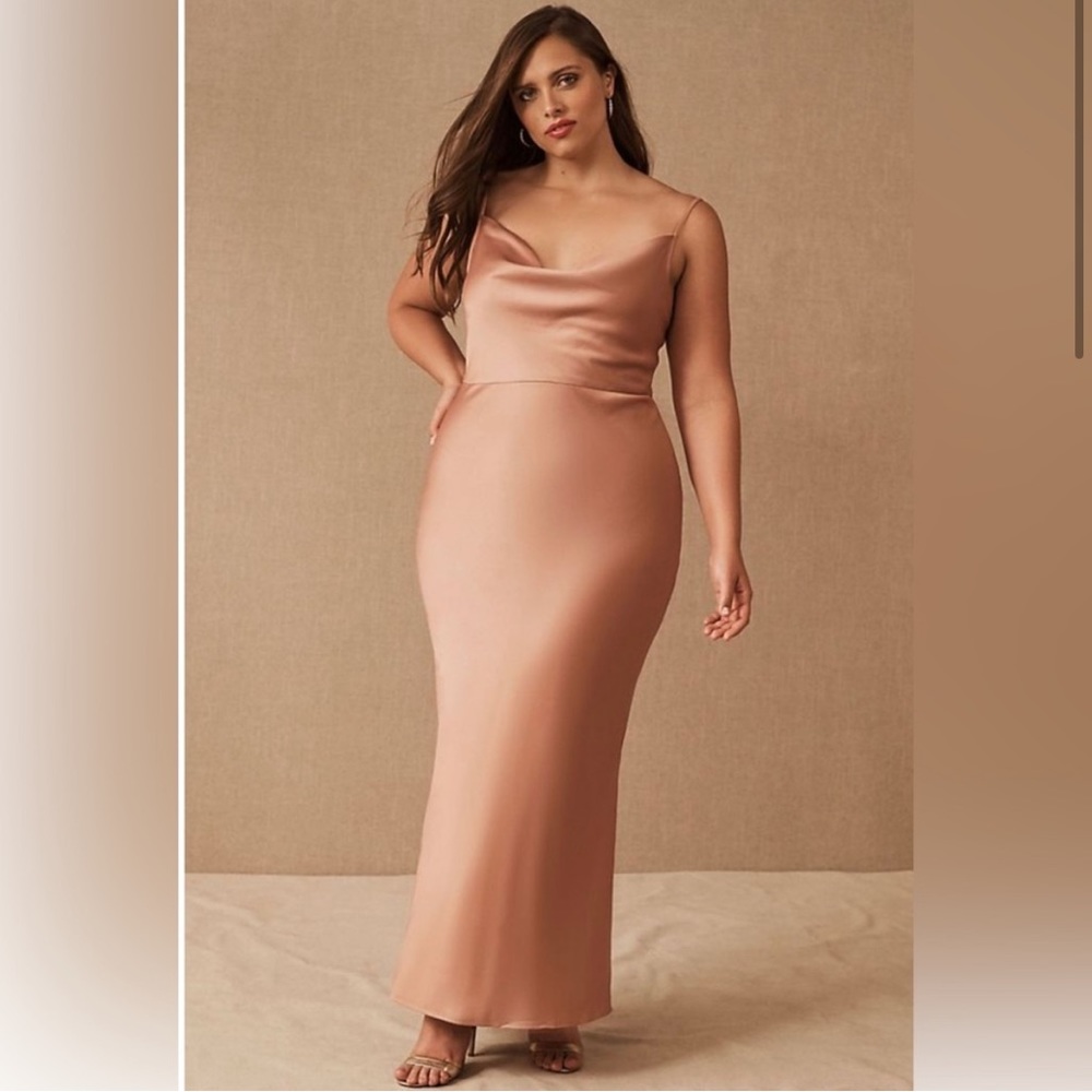 NWT Anthropologie BHLDN Cali Satin Cowl-Neck Midi Slip Dress Size 16W